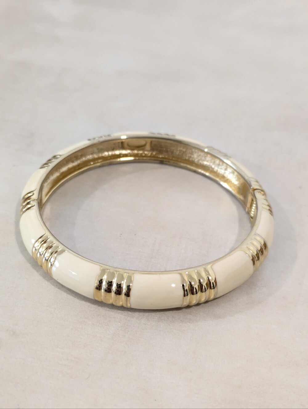 Beautiful Gold and Off White color Enamel Bangle